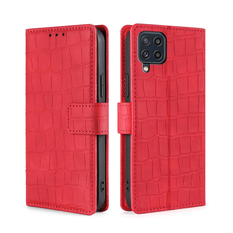 For Samsung Galaxy M32 Skin Feel Crocodile Texture Magnetic Clasp Horizontal Flip PU Leather Case with Holder & Card Slots & Wallet