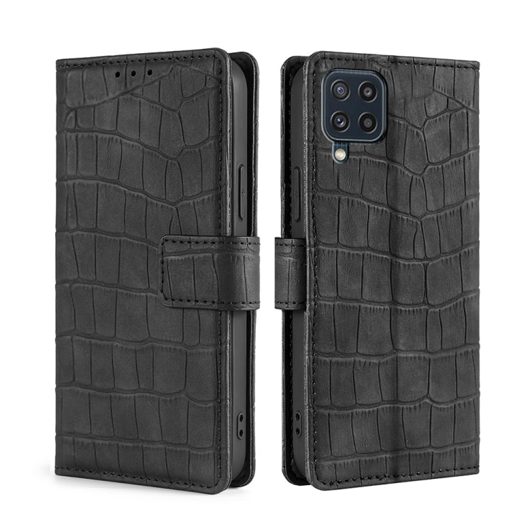 For Samsung Galaxy M32 Skin Feel Crocodile Texture Magnetic Clasp Horizontal Flip PU Leather Case with Holder & Card Slots & Wallet