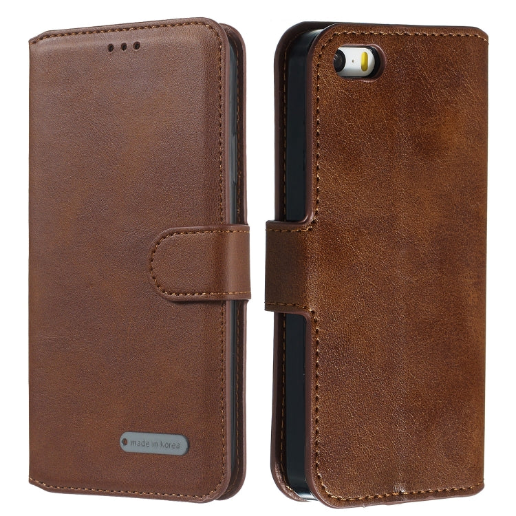 For iPhone 5 Solid Color Buckle Horizontal Flip Leather Case with Wallet & Holder & Card Slots
