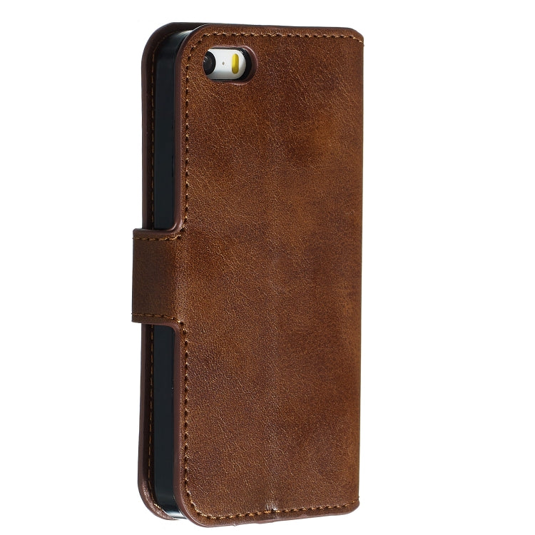 For iPhone 5 Solid Color Buckle Horizontal Flip Leather Case with Wallet & Holder & Card Slots