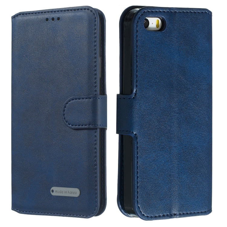 For iPhone 5 Solid Color Buckle Horizontal Flip Leather Case with Wallet & Holder & Card Slots