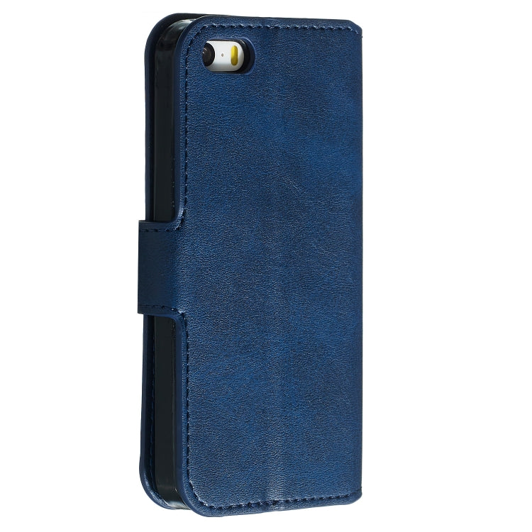 For iPhone 5 Solid Color Buckle Horizontal Flip Leather Case with Wallet & Holder & Card Slots