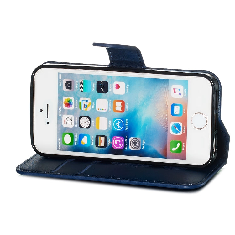 For iPhone 5 Solid Color Buckle Horizontal Flip Leather Case with Wallet & Holder & Card Slots