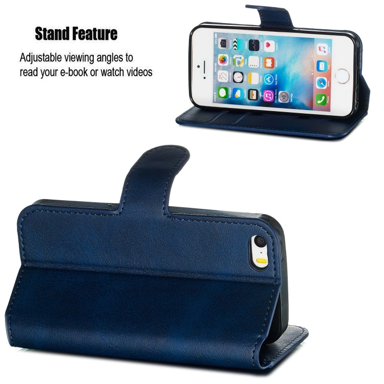 For iPhone 5 Solid Color Buckle Horizontal Flip Leather Case with Wallet & Holder & Card Slots
