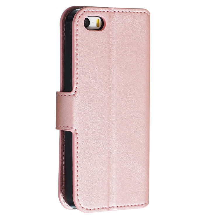 For iPhone 5 Solid Color Buckle Horizontal Flip Leather Case with Wallet & Holder & Card Slots