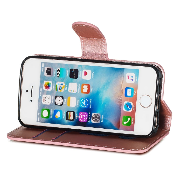 For iPhone 5 Solid Color Buckle Horizontal Flip Leather Case with Wallet & Holder & Card Slots