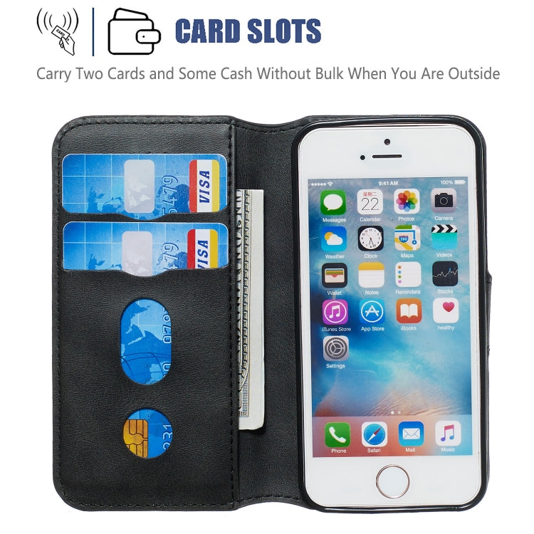 For iPhone 5 Solid Color Buckle Horizontal Flip Leather Case with Wallet & Holder & Card Slots