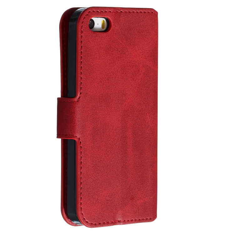 For iPhone 5 Solid Color Buckle Horizontal Flip Leather Case with Wallet & Holder & Card Slots