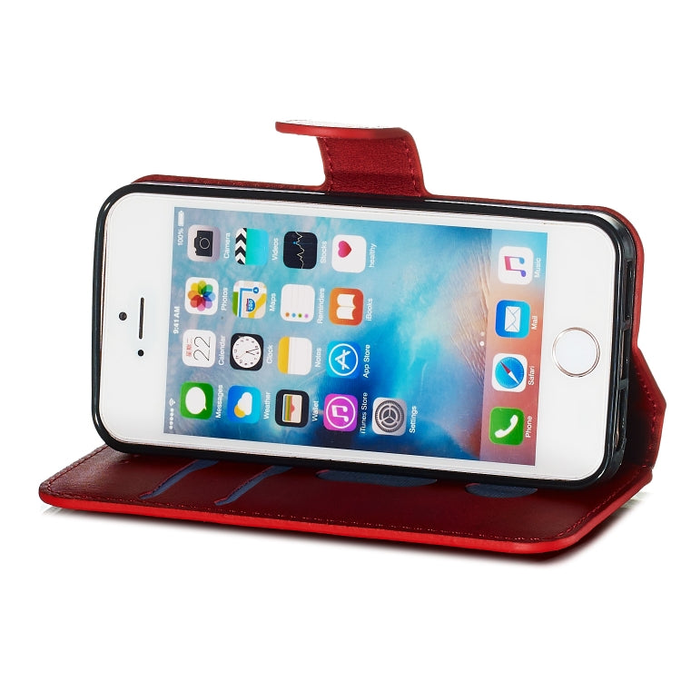 For iPhone 5 Solid Color Buckle Horizontal Flip Leather Case with Wallet & Holder & Card Slots