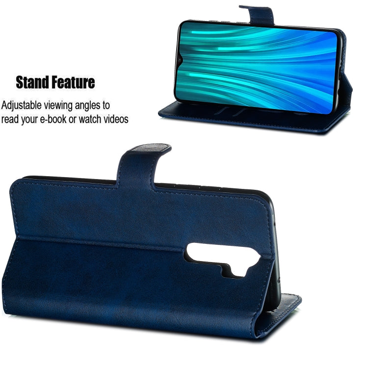 For Xiaomi Redmi Note 8 Pro Solid Color Buckle Horizontal Flip Leather Case with Wallet & Holder & Card Slots