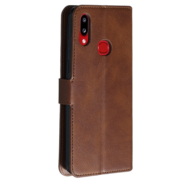 For Galaxy A10s Solid Color Buckle Horizontal Flip Leather Case with Wallet & Holder & Card Slots