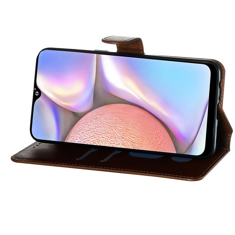 For Galaxy A10s Solid Color Buckle Horizontal Flip Leather Case with Wallet & Holder & Card Slots