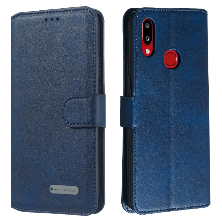 For Galaxy A10s Solid Color Buckle Horizontal Flip Leather Case with Wallet & Holder & Card Slots