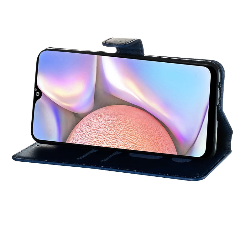 For Galaxy A10s Solid Color Buckle Horizontal Flip Leather Case with Wallet & Holder & Card Slots