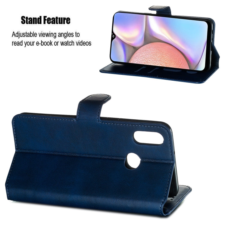 For Galaxy A10s Solid Color Buckle Horizontal Flip Leather Case with Wallet & Holder & Card Slots