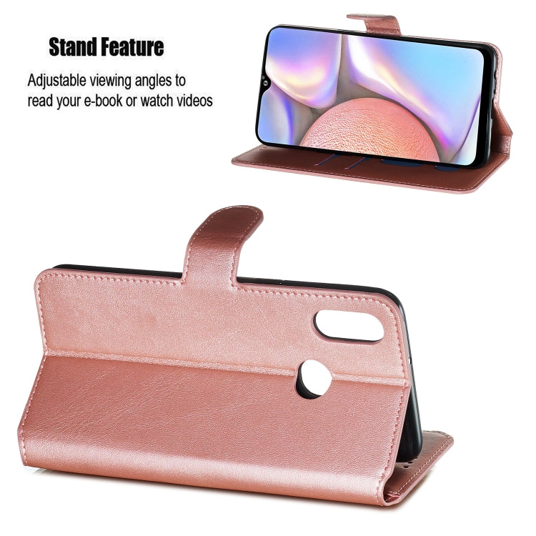 For Galaxy A10s Solid Color Buckle Horizontal Flip Leather Case with Wallet & Holder & Card Slots