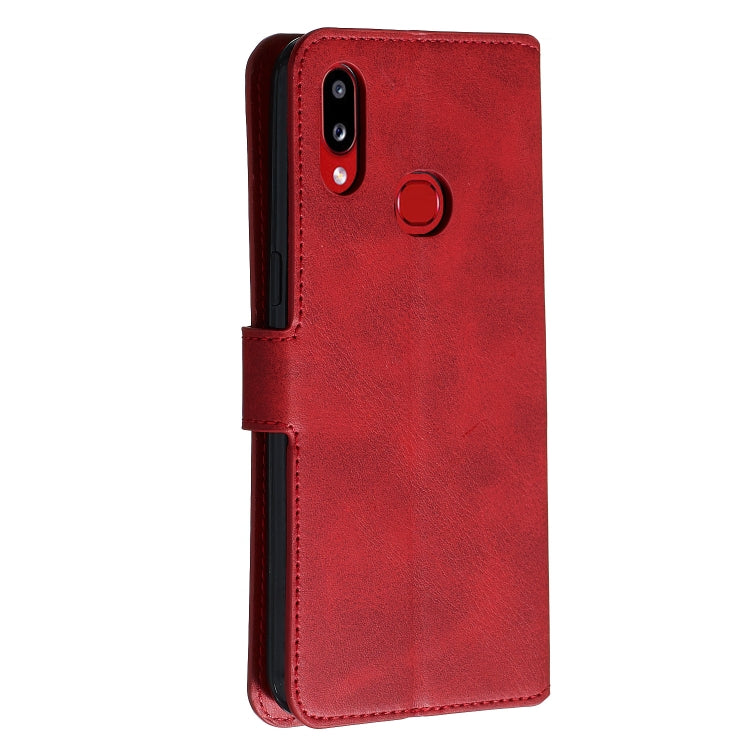 For Galaxy A10s Solid Color Buckle Horizontal Flip Leather Case with Wallet & Holder & Card Slots