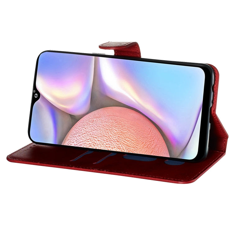 For Galaxy A10s Solid Color Buckle Horizontal Flip Leather Case with Wallet & Holder & Card Slots