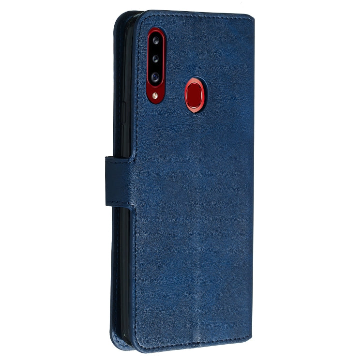 For Galaxy A20s Solid Color Buckle Horizontal Flip Leather Case with Wallet & Holder & Card Slots