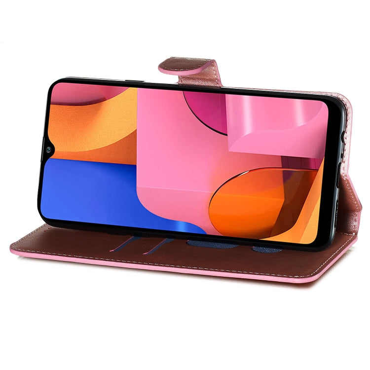 For Galaxy A20s Solid Color Buckle Horizontal Flip Leather Case with Wallet & Holder & Card Slots