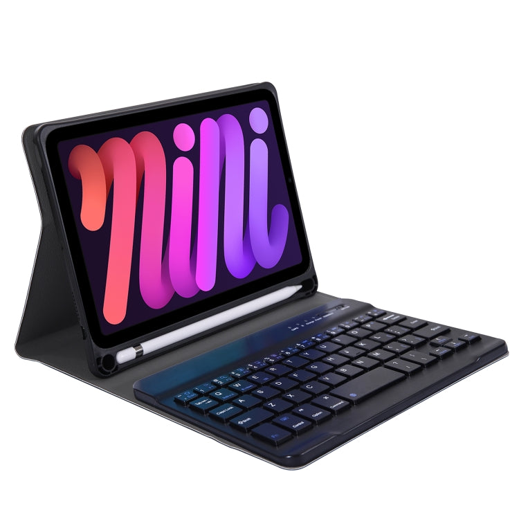 A06B Ultra-thin Detachable Bluetooth Keyboard Leather Tablet Case with Pen Slot & Holder for iPad mini 6