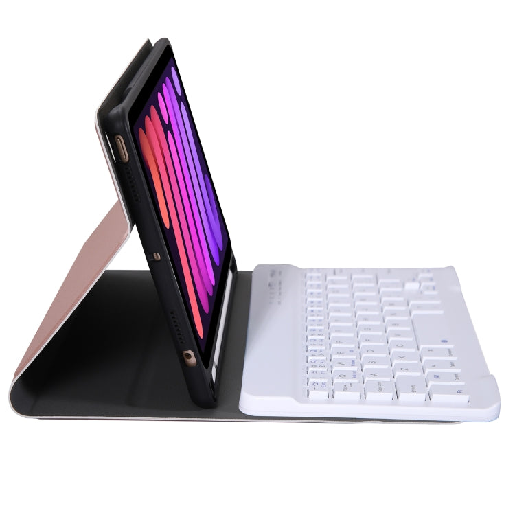 A06B Ultra-thin Detachable Bluetooth Keyboard Leather Tablet Case with Pen Slot & Holder for iPad mini 6