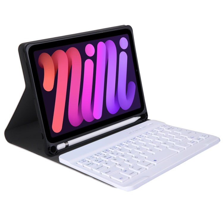 A06B Ultra-thin Detachable Bluetooth Keyboard Leather Tablet Case with Pen Slot & Holder for iPad mini 6