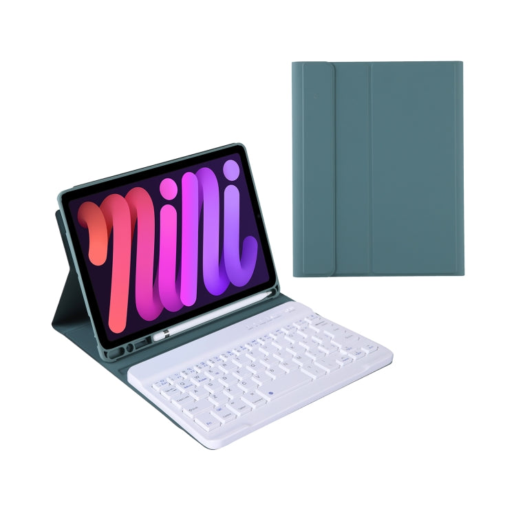 A06B Ultra-thin Detachable Bluetooth Keyboard Leather Tablet Case with Pen Slot & Holder for iPad mini 6