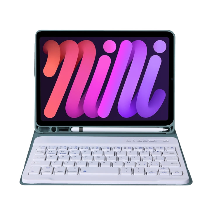 A06B Ultra-thin Detachable Bluetooth Keyboard Leather Tablet Case with Pen Slot & Holder for iPad mini 6