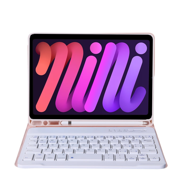 A06B Ultra-thin Detachable Bluetooth Keyboard Leather Tablet Case with Pen Slot & Holder for iPad mini 6