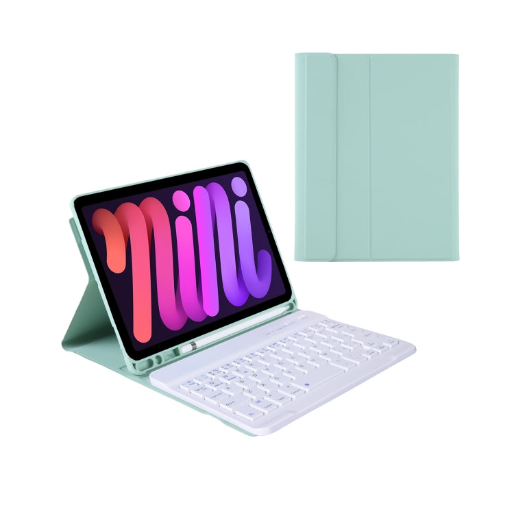 A06B Ultra-thin Detachable Bluetooth Keyboard Leather Tablet Case with Pen Slot & Holder for iPad mini 6