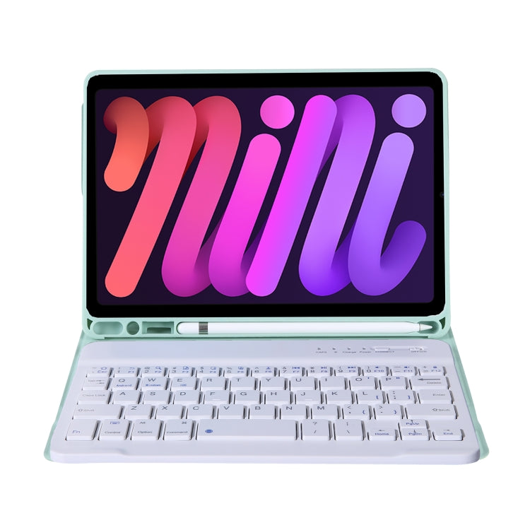 A06B Ultra-thin Detachable Bluetooth Keyboard Leather Tablet Case with Pen Slot & Holder for iPad mini 6