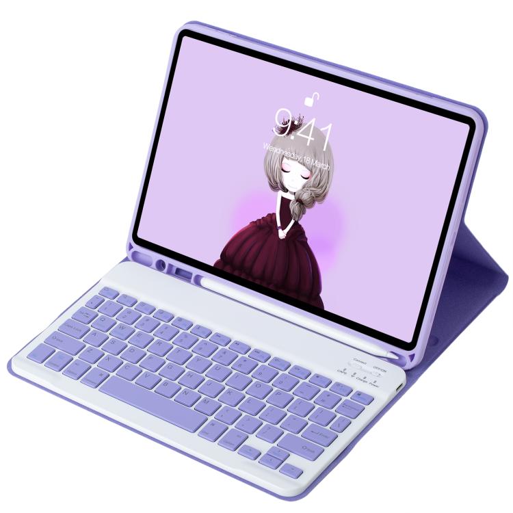 A06B Ultra-thin Detachable Bluetooth Keyboard Leather Case with Pen Slot & Holder for iPad mini 6 / mini 7