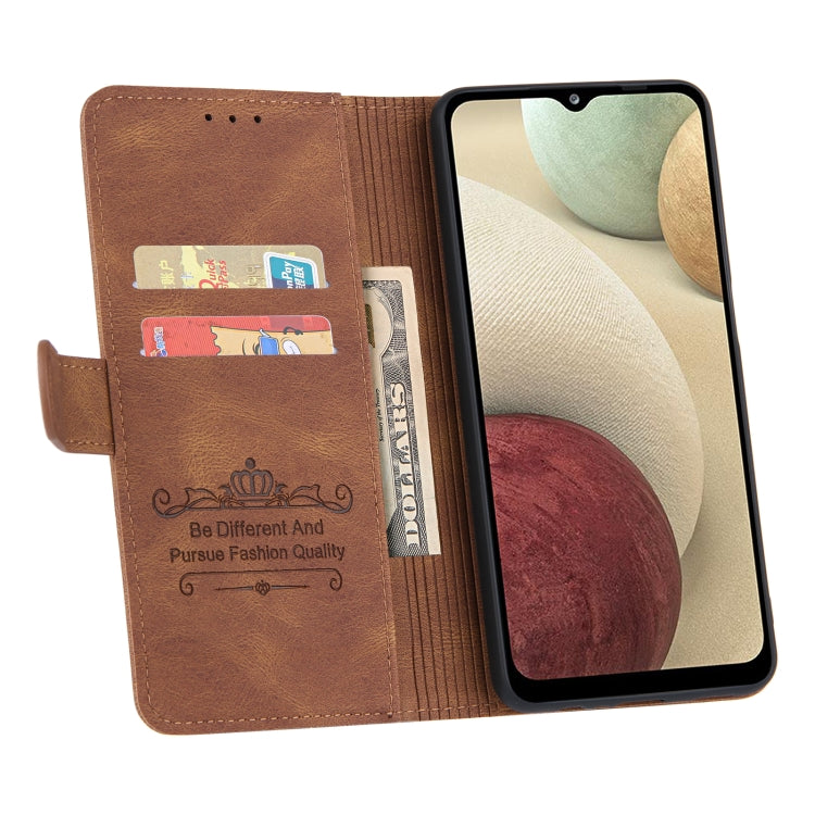 For Samsung Galaxy A12 Reverse Buckle Horizontal Flip PU Leather Case with Holder & Card Slot & Wallet