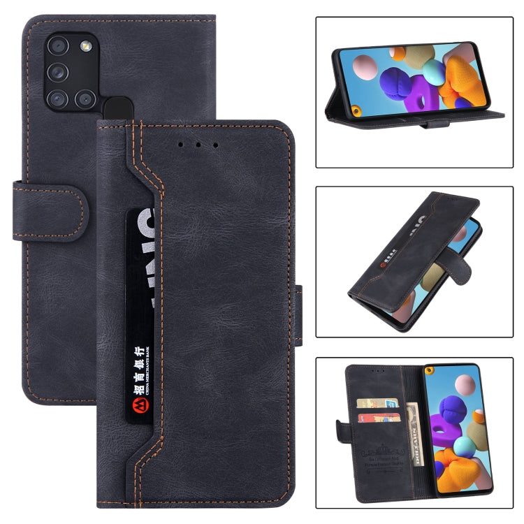 For Samsung Galaxy A21s Reverse Buckle Horizontal Flip PU Leather Case with Holder & Card Slot & Wallet