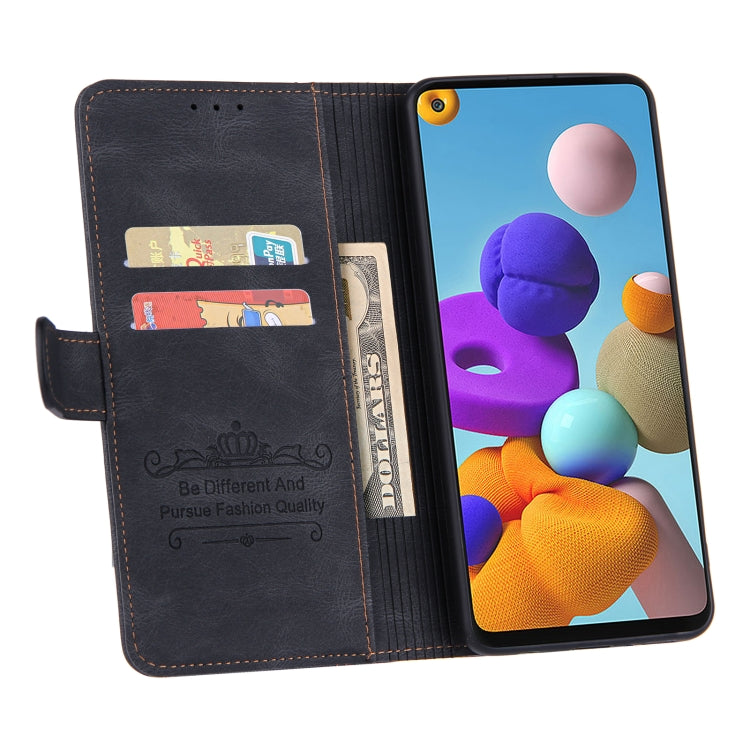 For Samsung Galaxy A21s Reverse Buckle Horizontal Flip PU Leather Case with Holder & Card Slot & Wallet
