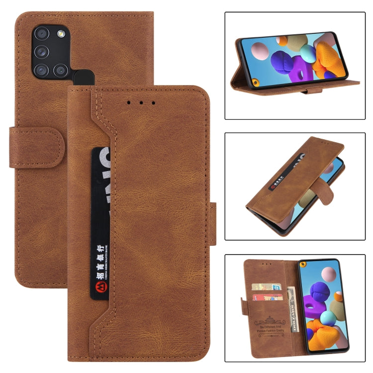 For Samsung Galaxy A21s Reverse Buckle Horizontal Flip PU Leather Case with Holder & Card Slot & Wallet
