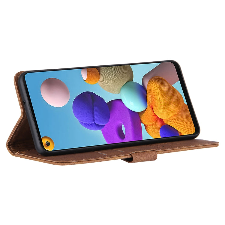 For Samsung Galaxy A21s Reverse Buckle Horizontal Flip PU Leather Case with Holder & Card Slot & Wallet