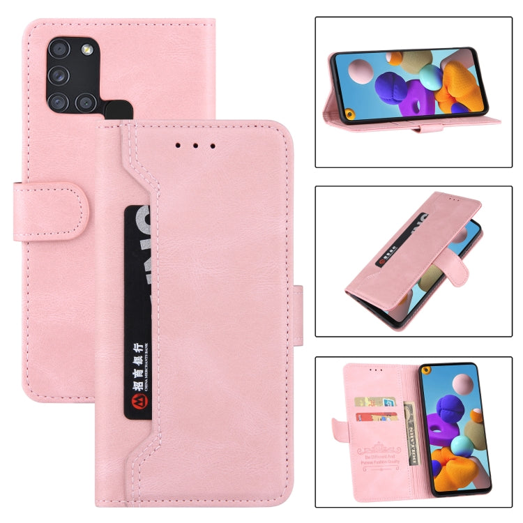For Samsung Galaxy A21s Reverse Buckle Horizontal Flip PU Leather Case with Holder & Card Slot & Wallet