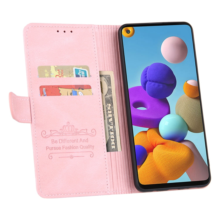 For Samsung Galaxy A21s Reverse Buckle Horizontal Flip PU Leather Case with Holder & Card Slot & Wallet