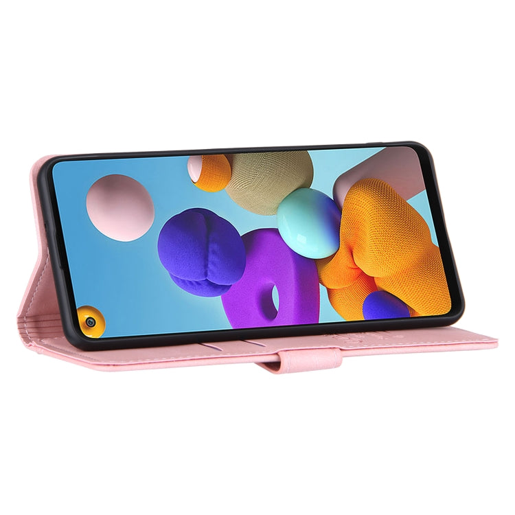 For Samsung Galaxy A21s Reverse Buckle Horizontal Flip PU Leather Case with Holder & Card Slot & Wallet