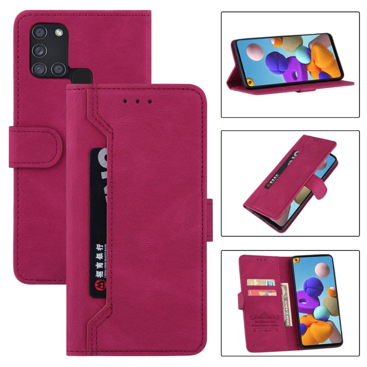 For Samsung Galaxy A21s Reverse Buckle Horizontal Flip PU Leather Case with Holder & Card Slot & Wallet