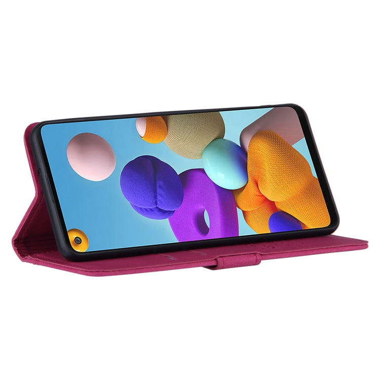 For Samsung Galaxy A21s Reverse Buckle Horizontal Flip PU Leather Case with Holder & Card Slot & Wallet