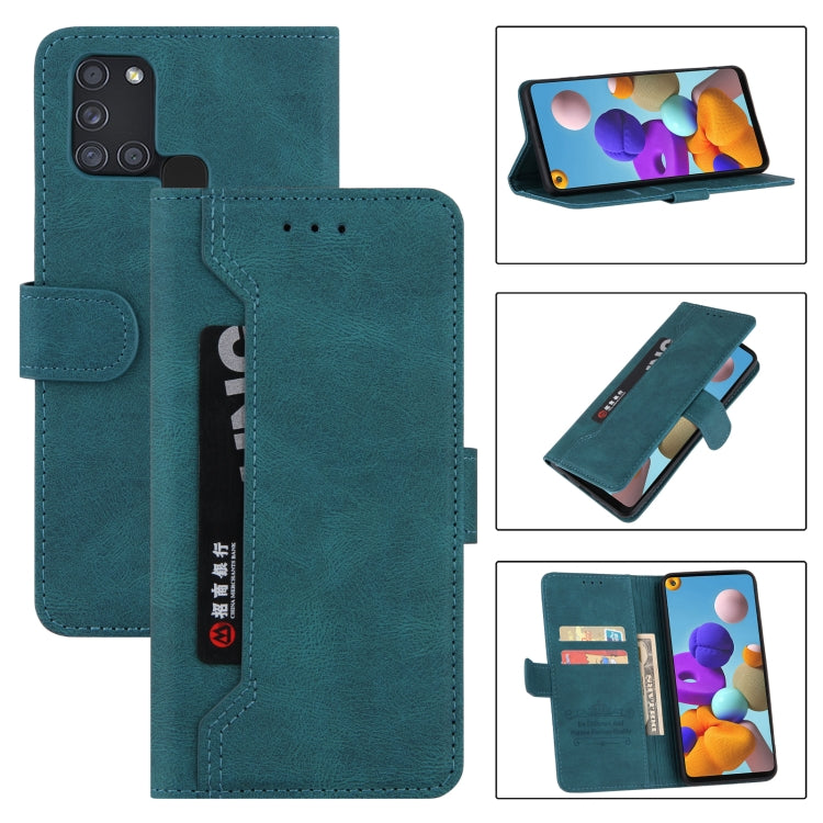 For Samsung Galaxy A21s Reverse Buckle Horizontal Flip PU Leather Case with Holder & Card Slot & Wallet