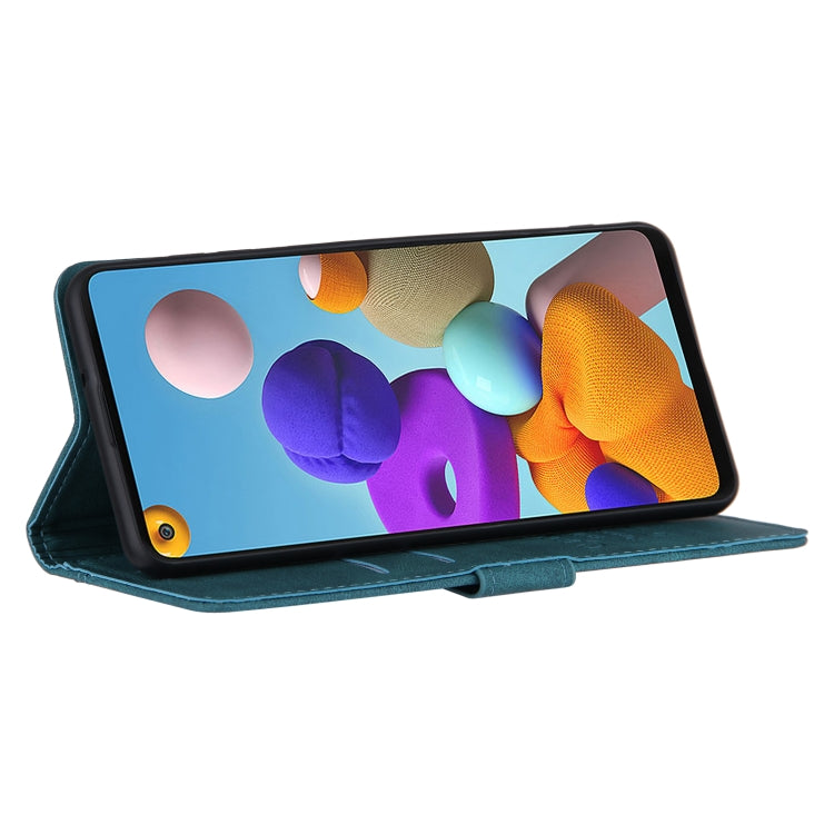 For Samsung Galaxy A21s Reverse Buckle Horizontal Flip PU Leather Case with Holder & Card Slot & Wallet