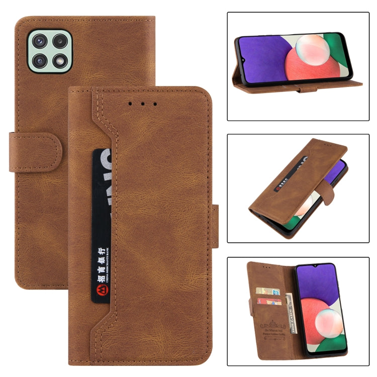 For Samsung Galaxy A22 5G Reverse Buckle Horizontal Flip PU Leather Case with Holder & Card Slot & Wallet