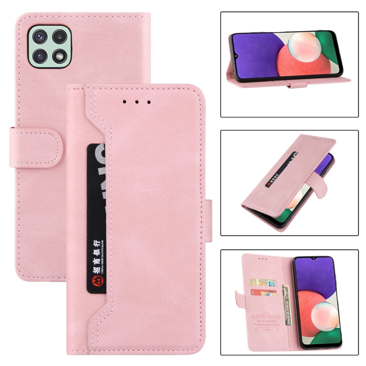 For Samsung Galaxy A22 5G Reverse Buckle Horizontal Flip PU Leather Case with Holder & Card Slot & Wallet