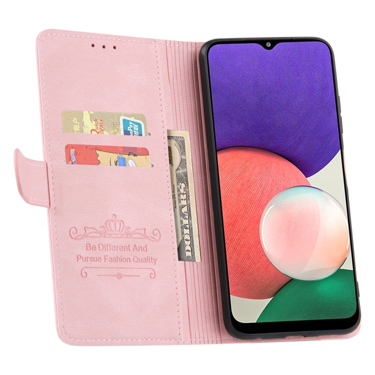 For Samsung Galaxy A22 5G Reverse Buckle Horizontal Flip PU Leather Case with Holder & Card Slot & Wallet
