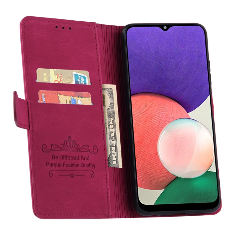 For Samsung Galaxy A22 5G Reverse Buckle Horizontal Flip PU Leather Case with Holder & Card Slot & Wallet