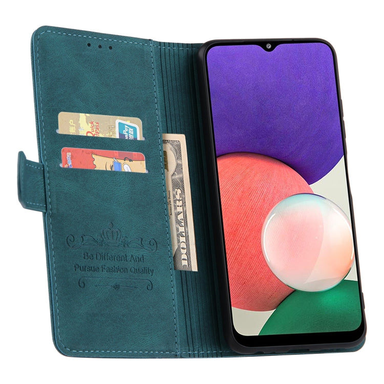 For Samsung Galaxy A22 5G Reverse Buckle Horizontal Flip PU Leather Case with Holder & Card Slot & Wallet